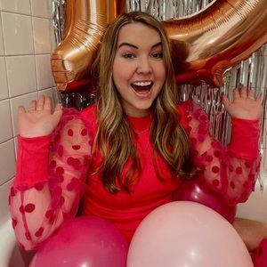 Hot Pink Long Sleeve Medium Shein Mesh Sleeves